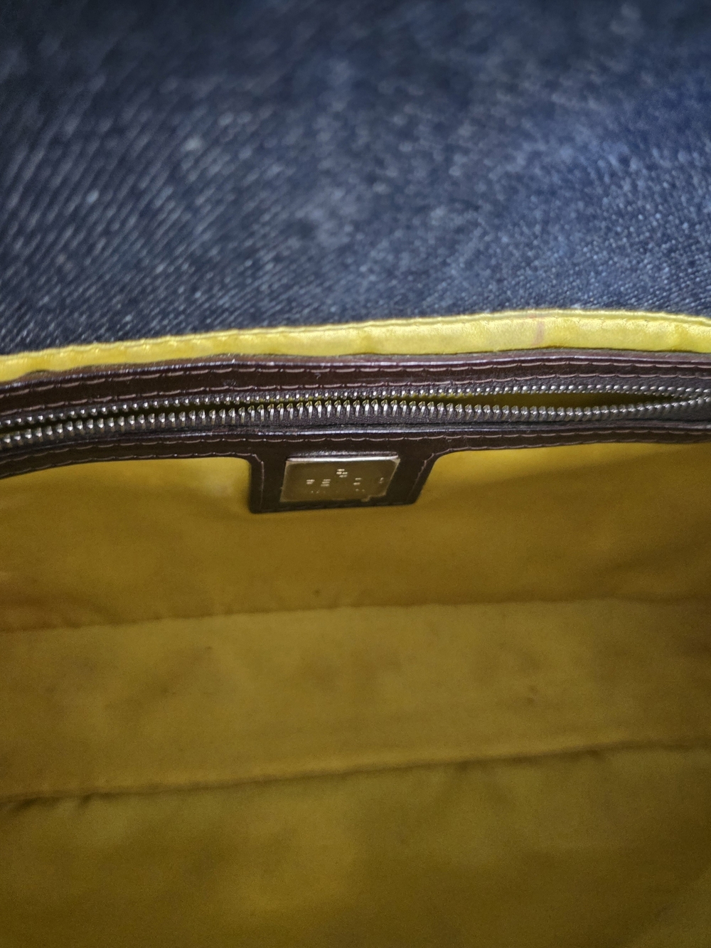 Fendi Denim Baguette Shoulder Bag with Floral Embroidery And Extra Beads - Picture 4 of 10